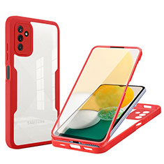 Custodia Silicone Trasparente Laterale 360 Gradi Cover MJ1 per Samsung Galaxy A04s Rosso