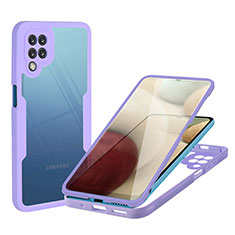 Custodia Silicone Trasparente Laterale 360 Gradi Cover MJ1 per Samsung Galaxy A12 Viola
