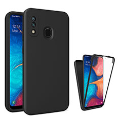 Custodia Silicone Trasparente Laterale 360 Gradi Cover MJ1 per Samsung Galaxy A30 Nero