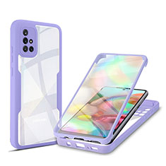 Custodia Silicone Trasparente Laterale 360 Gradi Cover MJ1 per Samsung Galaxy A71 5G Viola