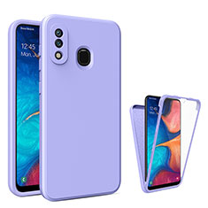 Custodia Silicone Trasparente Laterale 360 Gradi Cover MJ1 per Samsung Galaxy M10S Lavanda