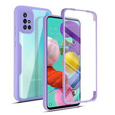 Custodia Silicone Trasparente Laterale 360 Gradi Cover MJ1 per Samsung Galaxy M40S Viola