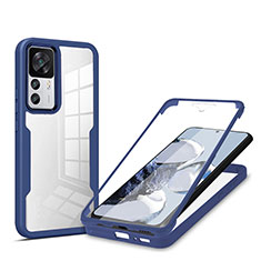 Custodia Silicone Trasparente Laterale 360 Gradi Cover MJ1 per Xiaomi Mi 12T Pro 5G Blu