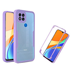 Custodia Silicone Trasparente Laterale 360 Gradi Cover MJ1 per Xiaomi Redmi 9 India Viola