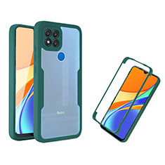 Custodia Silicone Trasparente Laterale 360 Gradi Cover MJ1 per Xiaomi Redmi 9C NFC Verde