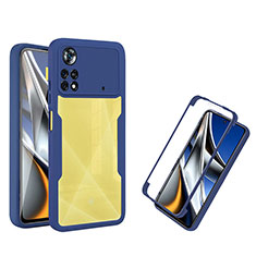 Custodia Silicone Trasparente Laterale 360 Gradi Cover MJ1 per Xiaomi Redmi Note 11E Pro 5G Blu