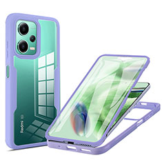 Custodia Silicone Trasparente Laterale 360 Gradi Cover MJ1 per Xiaomi Redmi Note 12 5G Viola