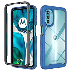 Custodia Silicone Trasparente Laterale 360 Gradi Cover per Motorola Moto Edge (2022) 5G Blu