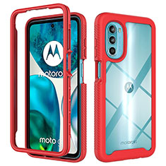 Custodia Silicone Trasparente Laterale 360 Gradi Cover per Motorola Moto Edge (2022) 5G Rosso