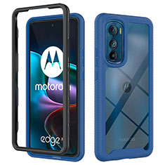 Custodia Silicone Trasparente Laterale 360 Gradi Cover per Motorola Moto Edge 30 5G Blu