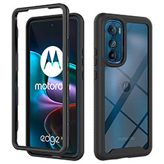 Custodia Silicone Trasparente Laterale 360 Gradi Cover per Motorola Moto Edge 30 5G Nero