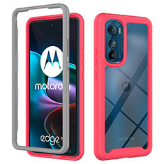 Custodia Silicone Trasparente Laterale 360 Gradi Cover per Motorola Moto Edge 30 5G Rosa Caldo