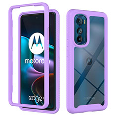 Custodia Silicone Trasparente Laterale 360 Gradi Cover per Motorola Moto Edge 30 5G Viola