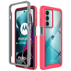 Custodia Silicone Trasparente Laterale 360 Gradi Cover per Motorola Moto Edge S30 5G Rosa Caldo