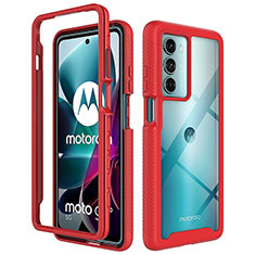 Custodia Silicone Trasparente Laterale 360 Gradi Cover per Motorola Moto Edge S30 5G Rosso