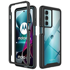 Custodia Silicone Trasparente Laterale 360 Gradi Cover per Motorola Moto G200 5G Nero