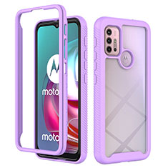 Custodia Silicone Trasparente Laterale 360 Gradi Cover per Motorola Moto G30 Viola