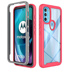 Custodia Silicone Trasparente Laterale 360 Gradi Cover per Motorola Moto G71 5G Rosa Caldo