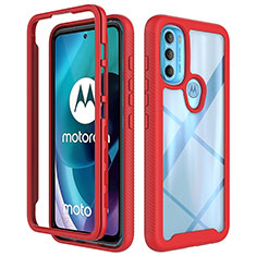 Custodia Silicone Trasparente Laterale 360 Gradi Cover per Motorola Moto G71 5G Rosso