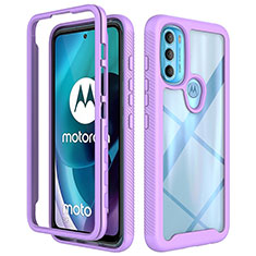 Custodia Silicone Trasparente Laterale 360 Gradi Cover per Motorola Moto G71 5G Viola