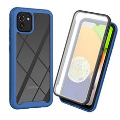 Custodia Silicone Trasparente Laterale 360 Gradi Cover per Samsung Galaxy A03 Blu