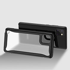 Custodia Silicone Trasparente Laterale 360 Gradi Cover per Samsung Galaxy A81 Nero