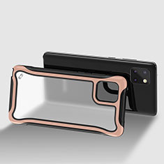 Custodia Silicone Trasparente Laterale 360 Gradi Cover per Samsung Galaxy A81 Oro Rosa