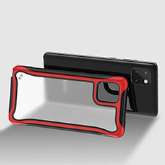 Custodia Silicone Trasparente Laterale 360 Gradi Cover per Samsung Galaxy A81 Rosso