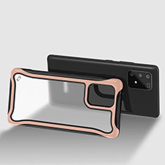 Custodia Silicone Trasparente Laterale 360 Gradi Cover per Samsung Galaxy A91 Oro Rosa