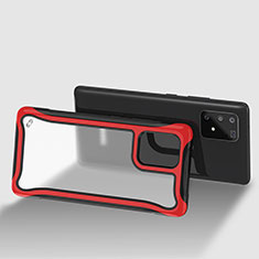 Custodia Silicone Trasparente Laterale 360 Gradi Cover per Samsung Galaxy A91 Rosso