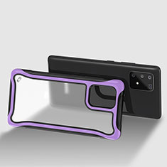 Custodia Silicone Trasparente Laterale 360 Gradi Cover per Samsung Galaxy A91 Viola