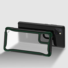 Custodia Silicone Trasparente Laterale 360 Gradi Cover per Samsung Galaxy M60s Verde Notte