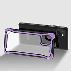 Custodia Silicone Trasparente Laterale 360 Gradi Cover per Samsung Galaxy M60s Viola