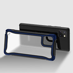 Custodia Silicone Trasparente Laterale 360 Gradi Cover per Samsung Galaxy Note 10 Lite Blu