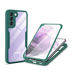 Custodia Silicone Trasparente Laterale 360 Gradi Cover per Samsung Galaxy S21 5G Verde