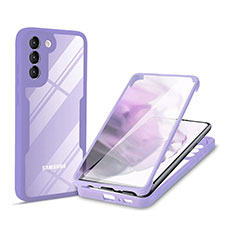 Custodia Silicone Trasparente Laterale 360 Gradi Cover per Samsung Galaxy S21 5G Viola