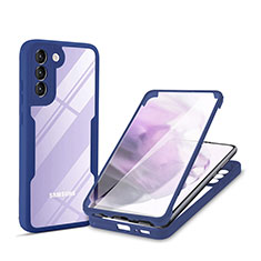 Custodia Silicone Trasparente Laterale 360 Gradi Cover per Samsung Galaxy S21 FE 5G Blu