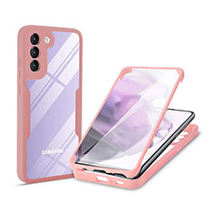 Custodia Silicone Trasparente Laterale 360 Gradi Cover per Samsung Galaxy S22 Plus 5G Rosa