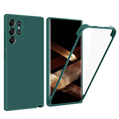 Custodia Silicone Trasparente Laterale 360 Gradi Cover per Samsung Galaxy S24 Ultra 5G Verde