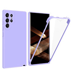 Custodia Silicone Trasparente Laterale 360 Gradi Cover per Samsung Galaxy S24 Ultra 5G Viola