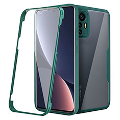 Custodia Silicone Trasparente Laterale 360 Gradi Cover per Xiaomi Mi 12 Pro 5G Verde