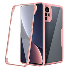 Custodia Silicone Trasparente Laterale 360 Gradi Cover per Xiaomi Mi 12S 5G Rosa