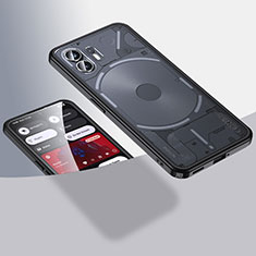 Custodia Silicone Trasparente Laterale 360 Gradi Cover QK1 per Nothing Phone 2 Nero