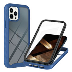 Custodia Silicone Trasparente Laterale 360 Gradi Cover YB1 per Apple iPhone 13 Pro Max Blu
