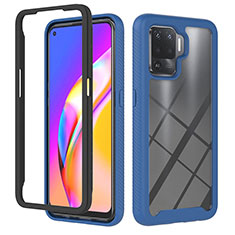 Custodia Silicone Trasparente Laterale 360 Gradi Cover YB1 per Oppo F19 Pro Blu