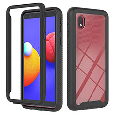 Custodia Silicone Trasparente Laterale 360 Gradi Cover YB1 per Samsung Galaxy A01 Core Nero