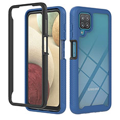 Custodia Silicone Trasparente Laterale 360 Gradi Cover YB1 per Samsung Galaxy F12 Blu