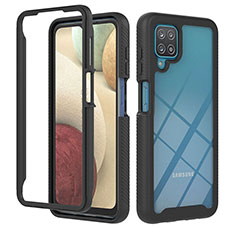 Custodia Silicone Trasparente Laterale 360 Gradi Cover YB1 per Samsung Galaxy M12 Nero