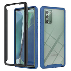 Custodia Silicone Trasparente Laterale 360 Gradi Cover YB1 per Samsung Galaxy Note 20 5G Blu