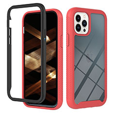 Custodia Silicone Trasparente Laterale 360 Gradi Cover YB2 per Apple iPhone 13 Pro Rosso